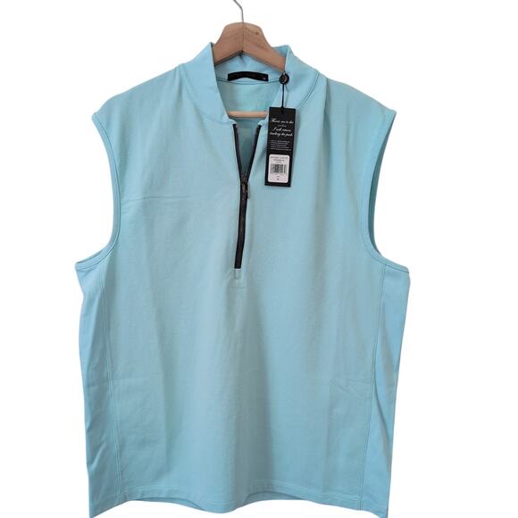 Greyson Golf Vest Siasconset Stand Collar 1/4 Zip Medium Blue Cattail MSRP $130 - Picture 1 of 10
